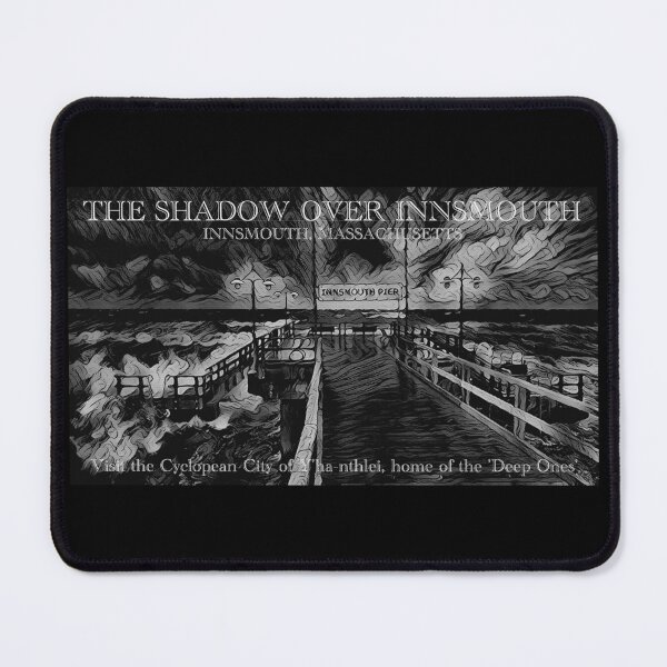Item preview, The Shadow Over Innsmouth - Innsmouth Pier (Black & White) - Visit the Cyclopean city of Y'ha-nthlei, home of the Deep Ones - spcreationsco22 designed and sold by SpCreationsCo22.