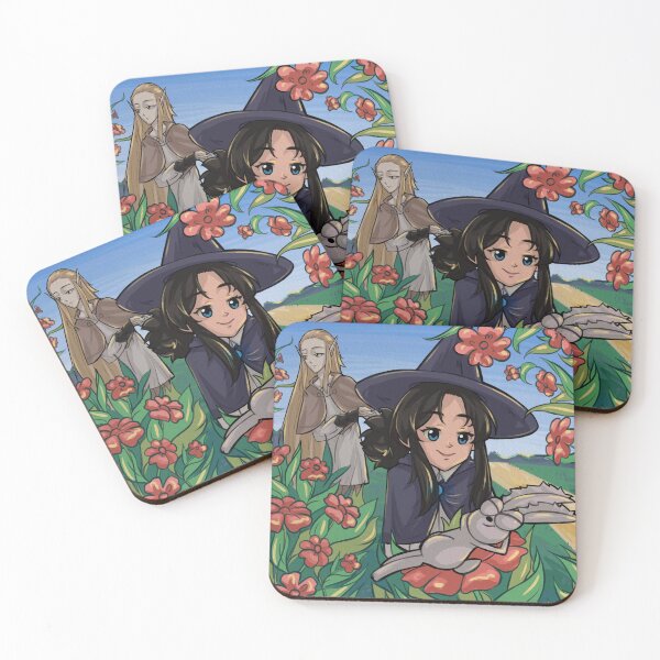 Item preview, Elf, witch and rabbit in the flower garden designed and sold by LKio.
