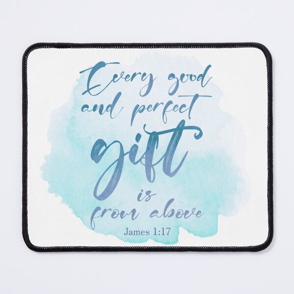 Item preview, James 1:17 Watercolor Christian Quote Blue designed and sold by amazingjoy.
