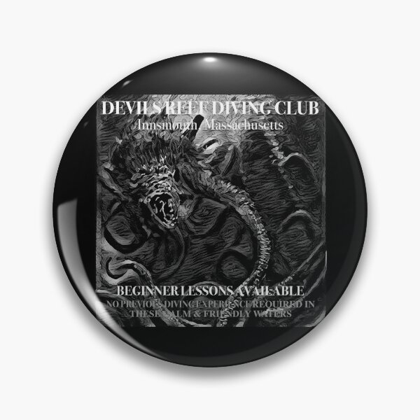 Item preview, Devils Reef Diving Club Innsmouth Massachusetts (Black & White) - The Shadow Over Innsmouth - HP Lovecraft - spcreationsco22 designed and sold by SpCreationsCo22.