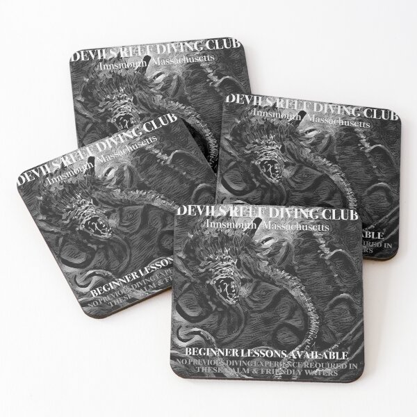 Item preview, Devils Reef Diving Club Innsmouth Massachusetts (Black & White) - The Shadow Over Innsmouth - HP Lovecraft - spcreationsco22 designed and sold by SpCreationsCo22.