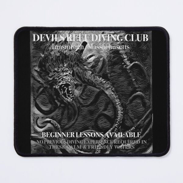 Item preview, Devils Reef Diving Club Innsmouth Massachusetts (Black & White) - The Shadow Over Innsmouth - HP Lovecraft - spcreationsco22 designed and sold by SpCreationsCo22.