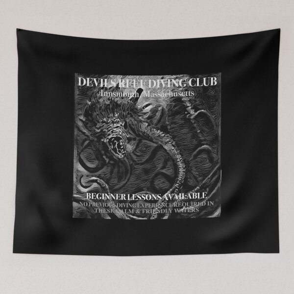 Item preview, Devils Reef Diving Club Innsmouth Massachusetts (Black & White) - The Shadow Over Innsmouth - HP Lovecraft - spcreationsco22 designed and sold by SpCreationsCo22.