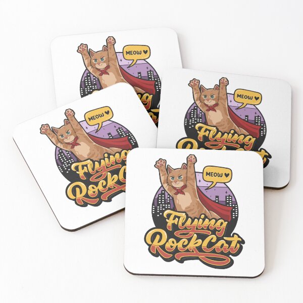 Item preview, Flying Rockcat Cute Cartoon Illustration designed and sold by Artikach Project.