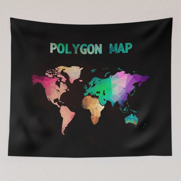 Aperçu de l'œuvre Fond de carte du monde dans un style polygonal. Carte du monde des éléments modernes créée et vendue par fuzzyfox.