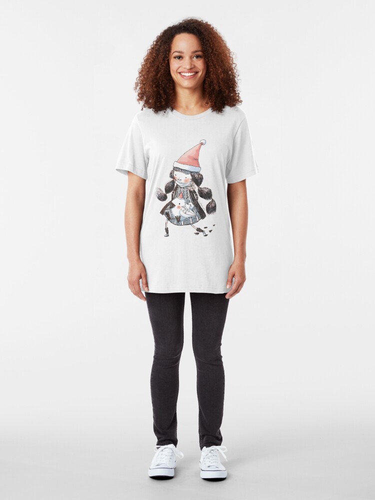 Alternate view of Travel With Love (Xmas) Slim Fit T-Shirt