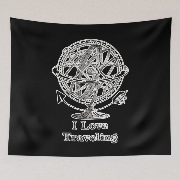 Item preview, 'I Love Traveling' Earth Globe - Retro Illustration Design for T-shirts, mugs, phone cases and other accessories designed and sold by Ridiculam Toga.