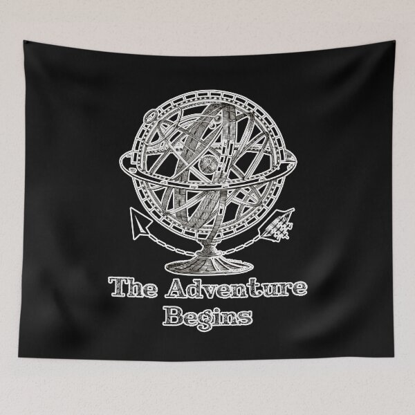 Item preview, 'The Adventure Begins' Earth Globe - Retro Illustration Design for T-shirts, mugs, phone cases and other accessories designed and sold by Ridiculam Toga.