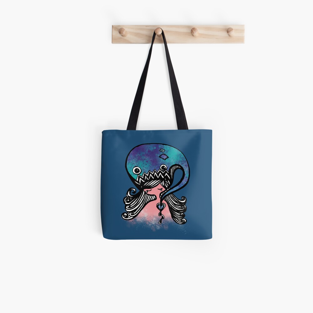 Teary Heart Girl Tote Bag