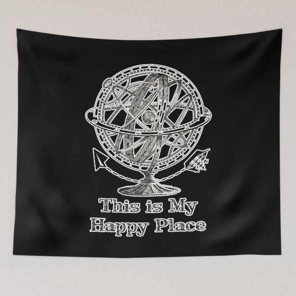 Item preview, 'This is My Happy Place' Earth Globe - Retro Illustration Design for T-shirts, mugs, phone cases and other accessories designed and sold by Ridiculam Toga.