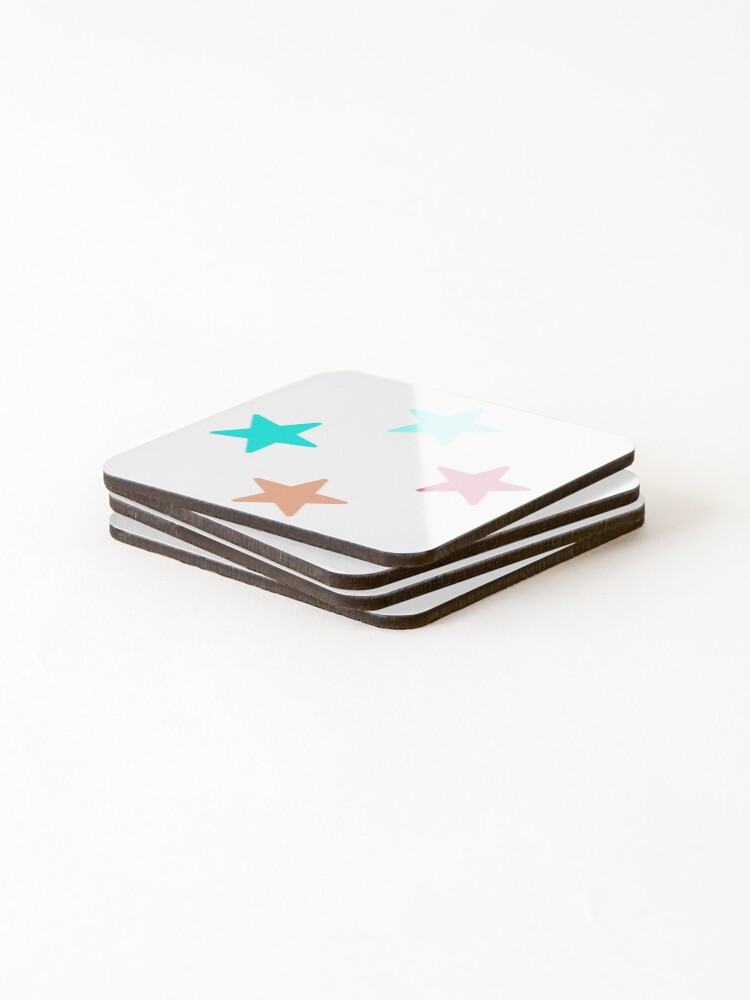 Thumbnail 4 of 5, Coasters (Set of 4), Abstract Multi Color Star Pattern designed and sold by Pixel4Art.