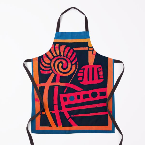 Item preview, Abstract Linoleum Cut - Expressionist - Black, Red, Orange and Blue designed and sold by Inomaly Art.