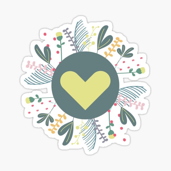 Vista previa del artículo con la obra «Corazón en explosión floral», diseñado y vendido por AnaidZahori.
