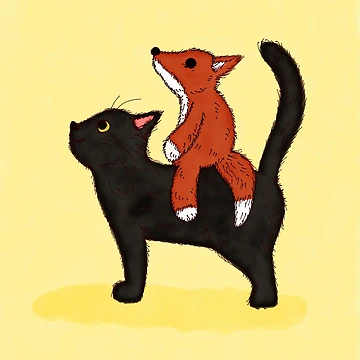 Artwork thumbnail, Cat Back Riding? by emastrations