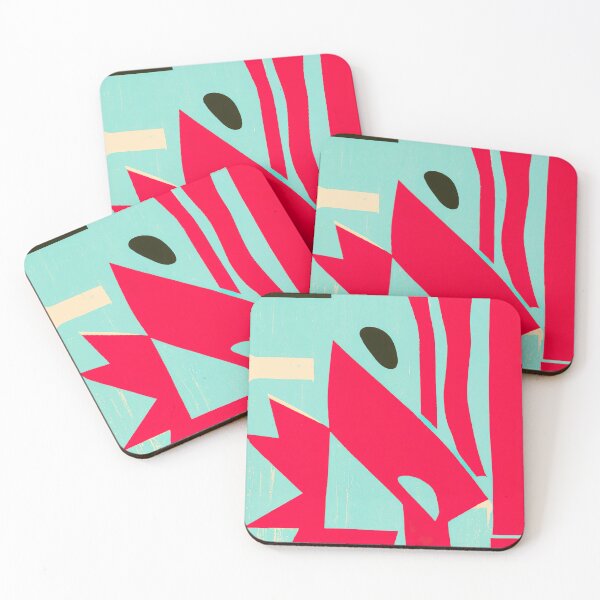 Item preview, Abstract Linoleum Cut - Expressionist - Black, Red, Yellow designed and sold by Inomaly Art.