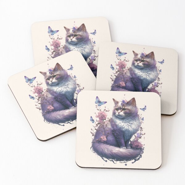 Item preview, Botanical Cat with Buttterflies designed and sold by FantasyPatterns.