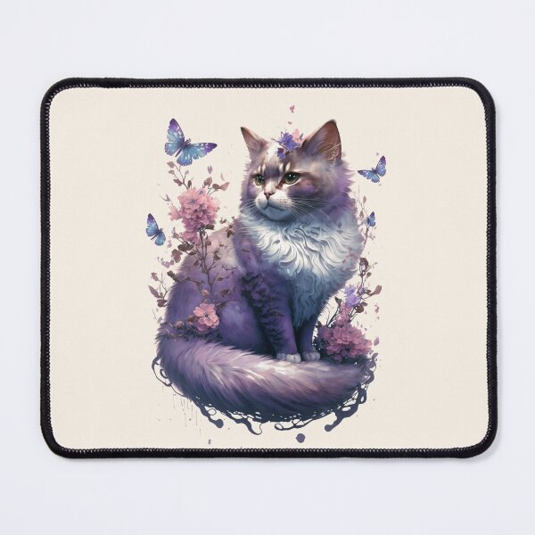 Item preview, Botanical Cat with Buttterflies designed and sold by FantasyPatterns.