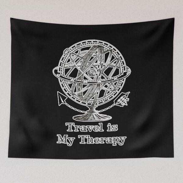 Item preview, 'Travel is My Therapy' Earth Globe - Retro Illustration Design for T-shirts, mugs, phone cases and other accessories designed and sold by Ridiculam Toga.