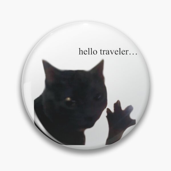 Item preview, Tik Tok Hello Traveler black cat designed and sold by ChaoticFits.