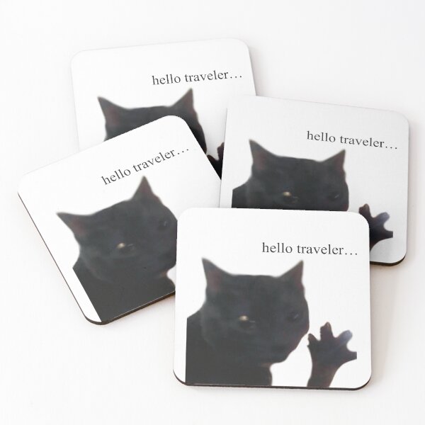 Item preview, Tik Tok Hello Traveler black cat designed and sold by ChaoticFits.