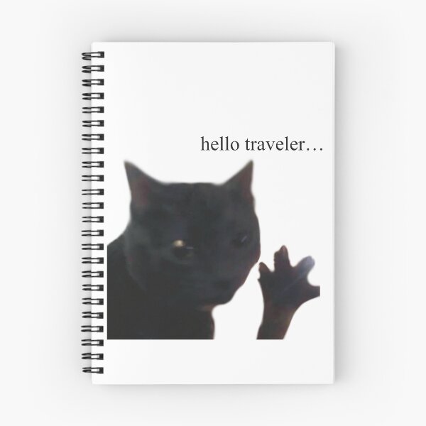 Item preview, Tik Tok Hello Traveler black cat designed and sold by ChaoticFits.