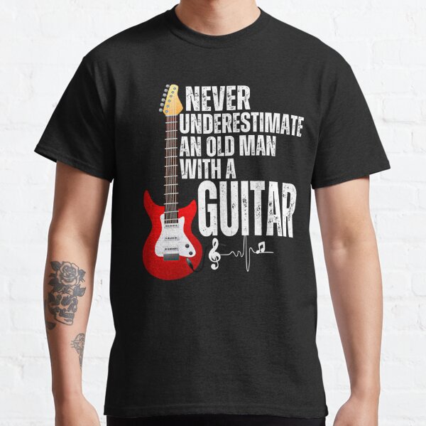 teelaunch Never Underestimate An Old Man with A Guitar Shirt District Unisex Shirt / Black / 2XL