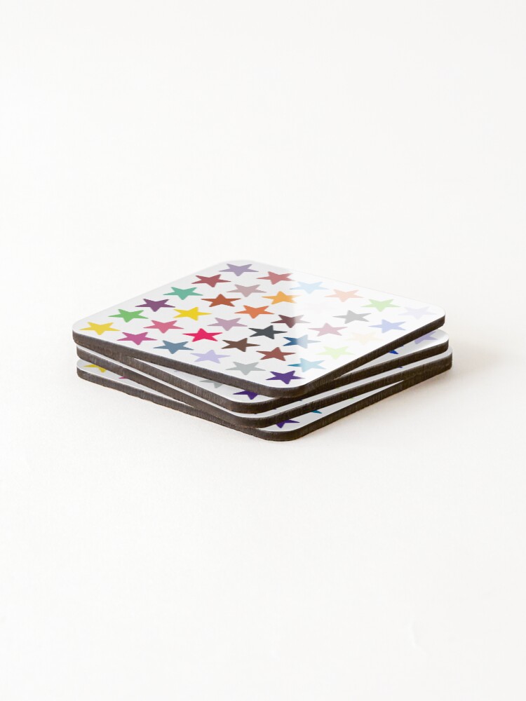 Thumbnail 4 of 5, Coasters (Set of 4), Abstract Multi Color Star Pattern designed and sold by Pixel4Art.
