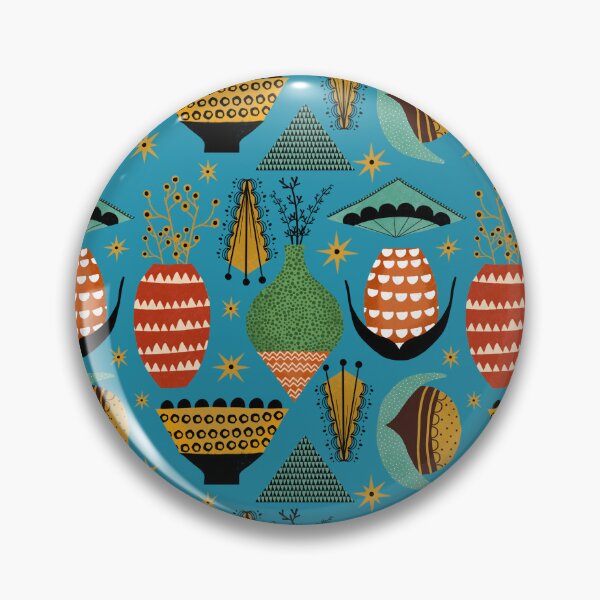 Item preview, Out of this world floral Blue - mid century designed and sold by susycosta.