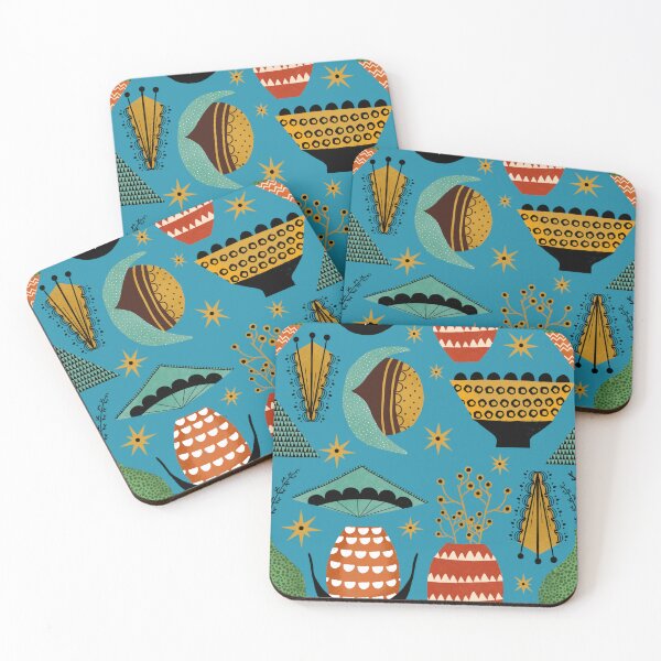 Item preview, Out of this world floral Blue - mid century designed and sold by susycosta.