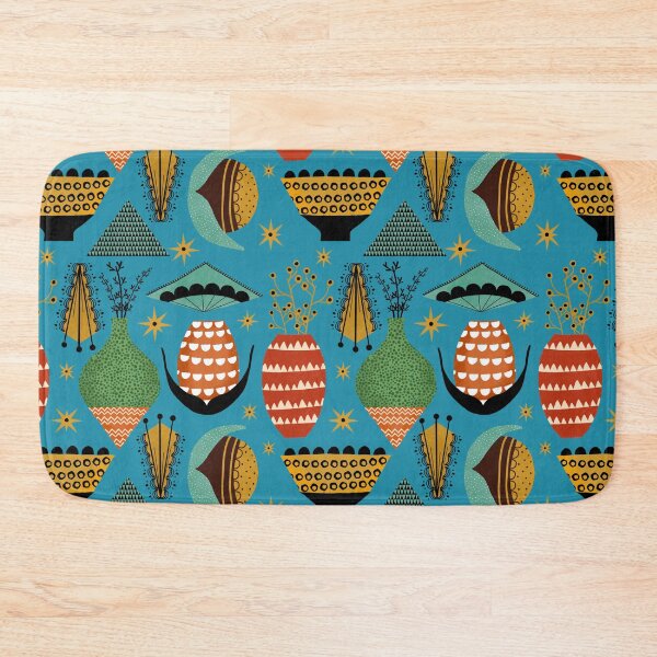 Item preview, Out of this world floral Blue - mid century designed and sold by susycosta.