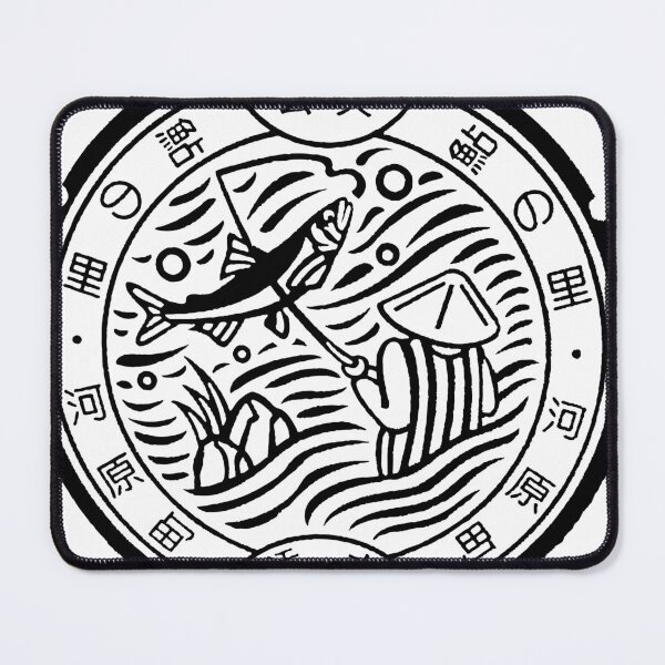 Item preview, Fisherman on manhole in Japan - Black designed and sold by mattraski.