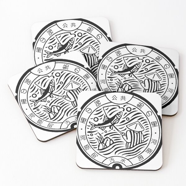 Item preview, Fisherman on manhole in Japan - Black designed and sold by mattraski.