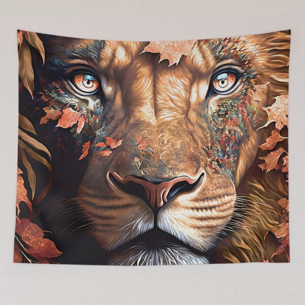 Item preview, Fall Coloured Lion in Autumn colors designed and sold by Tuko Designs.
