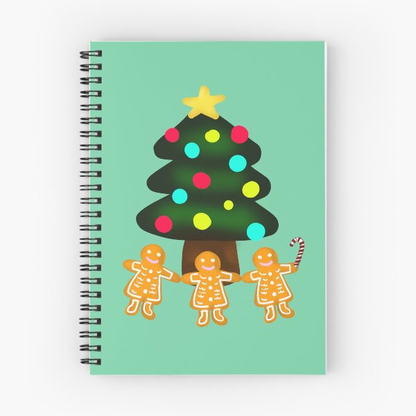 Item preview, Three Gingerbread Men Under Merry Christmas Tree with Candy Cane with Green Background designed and sold by Karen Ekdahl.