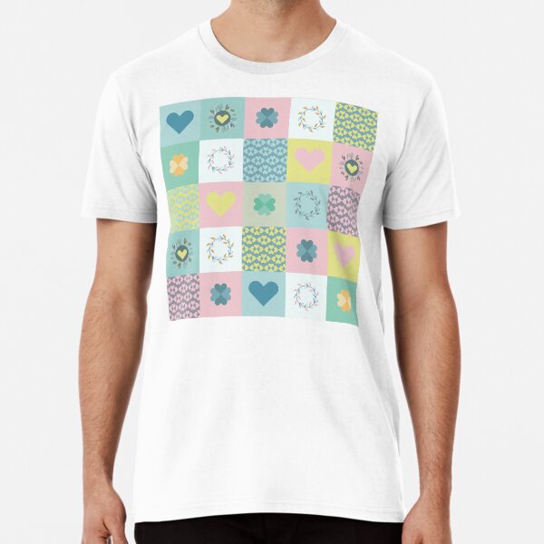 Vista previa del artículo con la obra «Patchwork corazones», diseñado y vendido por AnaidZahori.