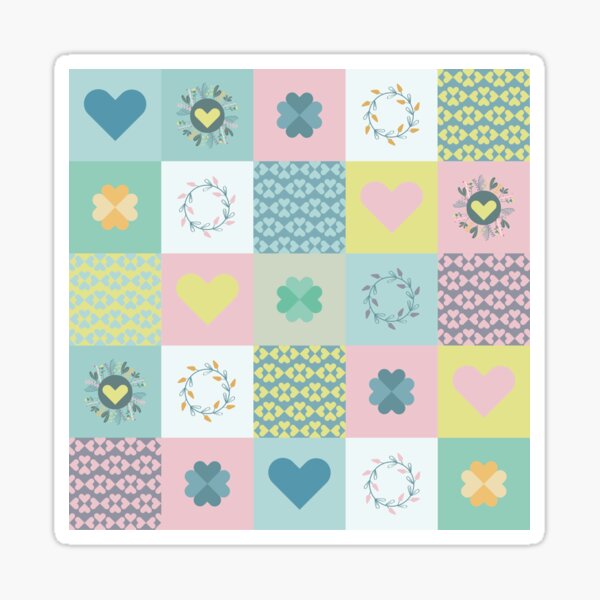 Vista previa del artículo con la obra «Patchwork corazones», diseñado y vendido por AnaidZahori.