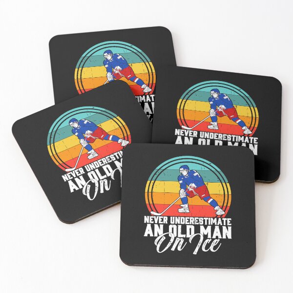 Item preview, Never Underestimate An Old Man On Ice Funny Ice Hockey designed and sold by rifatart.