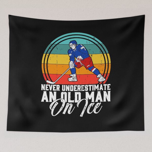 Item preview, Never Underestimate An Old Man On Ice Funny Ice Hockey designed and sold by rifatart.
