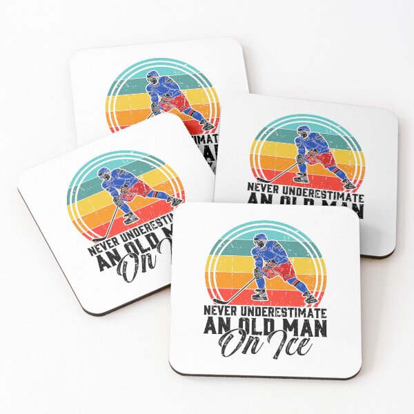 Item preview, Funny Ice Hockey Tee Never Underestimate An Old Man On Ice designed and sold by rifatart.