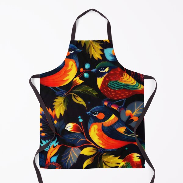 Item preview, Hohloma Khokhloma Pattern with Birds and Bright Fall Colors designed and sold by ClairesPatterns.
