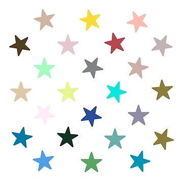 Artwork thumbnail, Abstract Multi Color Star Pattern by Pixel4Art