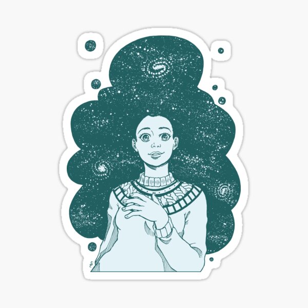 Sternenhaar - türkis - Ohne Hintergund Sticker