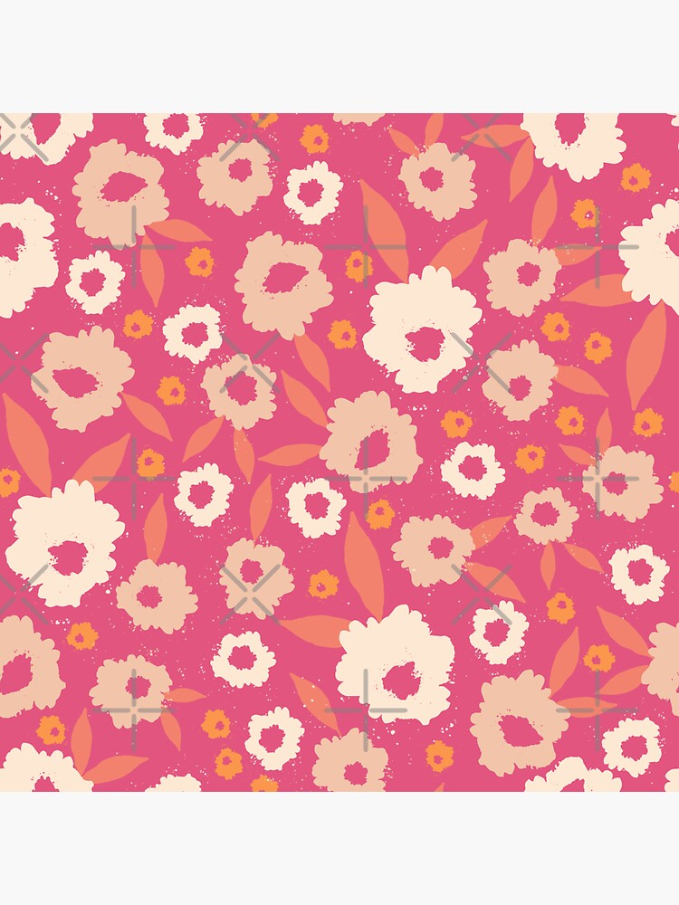 " Lovely abstract flowers in pink bg" Sticker for Sale by latoblab