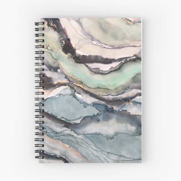 Item preview, Marble - alcohol ink artwork with greys, greens and gold designed and sold by NessaLovell.