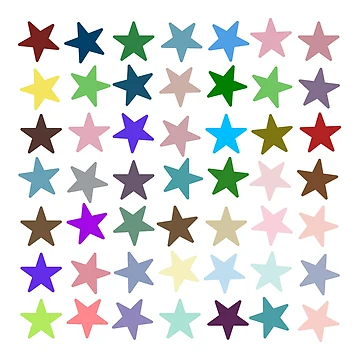 Artwork thumbnail, Abstract Multi Color Star Pattern by Pixel4Art