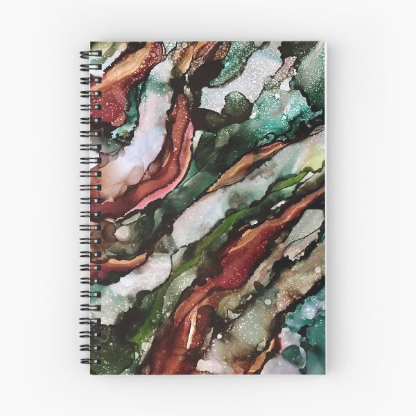 Item preview, Stillness of Nature - alcohol ink artwork with browns, green and white designed and sold by NessaLovell.