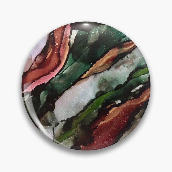Item preview, Stillness of Nature - alcohol ink artwork with browns, green and white designed and sold by NessaLovell.