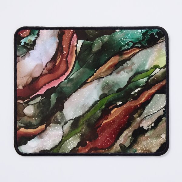 Item preview, Stillness of Nature - alcohol ink artwork with browns, green and white designed and sold by NessaLovell.