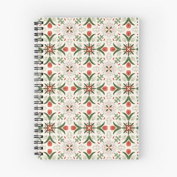 Item preview, Vintage Floral Tile - Green And Red designed and sold by FloraDayDesign.