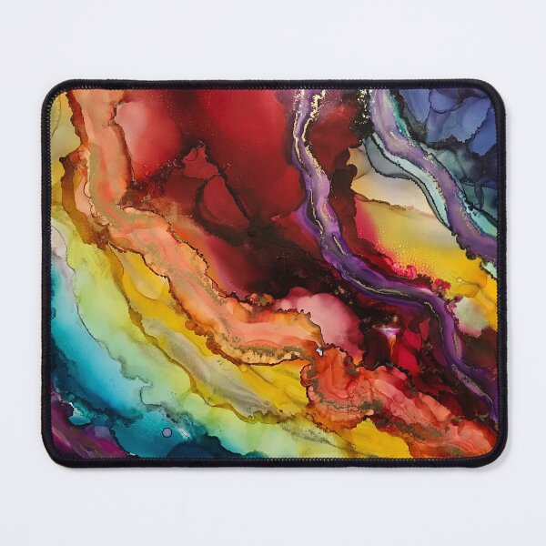 Item preview, Perfectly Imperfect - Alcohol ink artwork with rainbow colours designed and sold by NessaLovell.